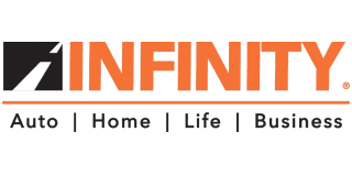 The logo of Infinity Insurance features the text "INFINITY" in vibrant orange with "Auto | Home | Life | Business" elegantly displayed below. Learn more about The Hail Squad, the trusted ally safeguarding your world against nature's unpredictability.